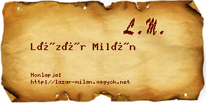 Lázár Milán névjegykártya