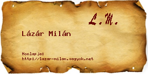 Lázár Milán névjegykártya